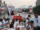 正面には大阪ドームが見えます。